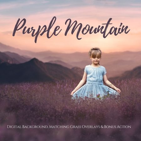 Purple Mountain.Background and Flower overlays by Jessica Drossin